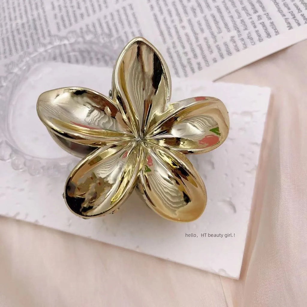 Pinces à Cheveux Fleur Brillantes - Barrettes Élégantes Dorées Accessoire Coiffure Femme & Fille 1-2 Pièces