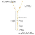 Collier femme en acier inoxydable – Longue chaîne plaquée or PVD