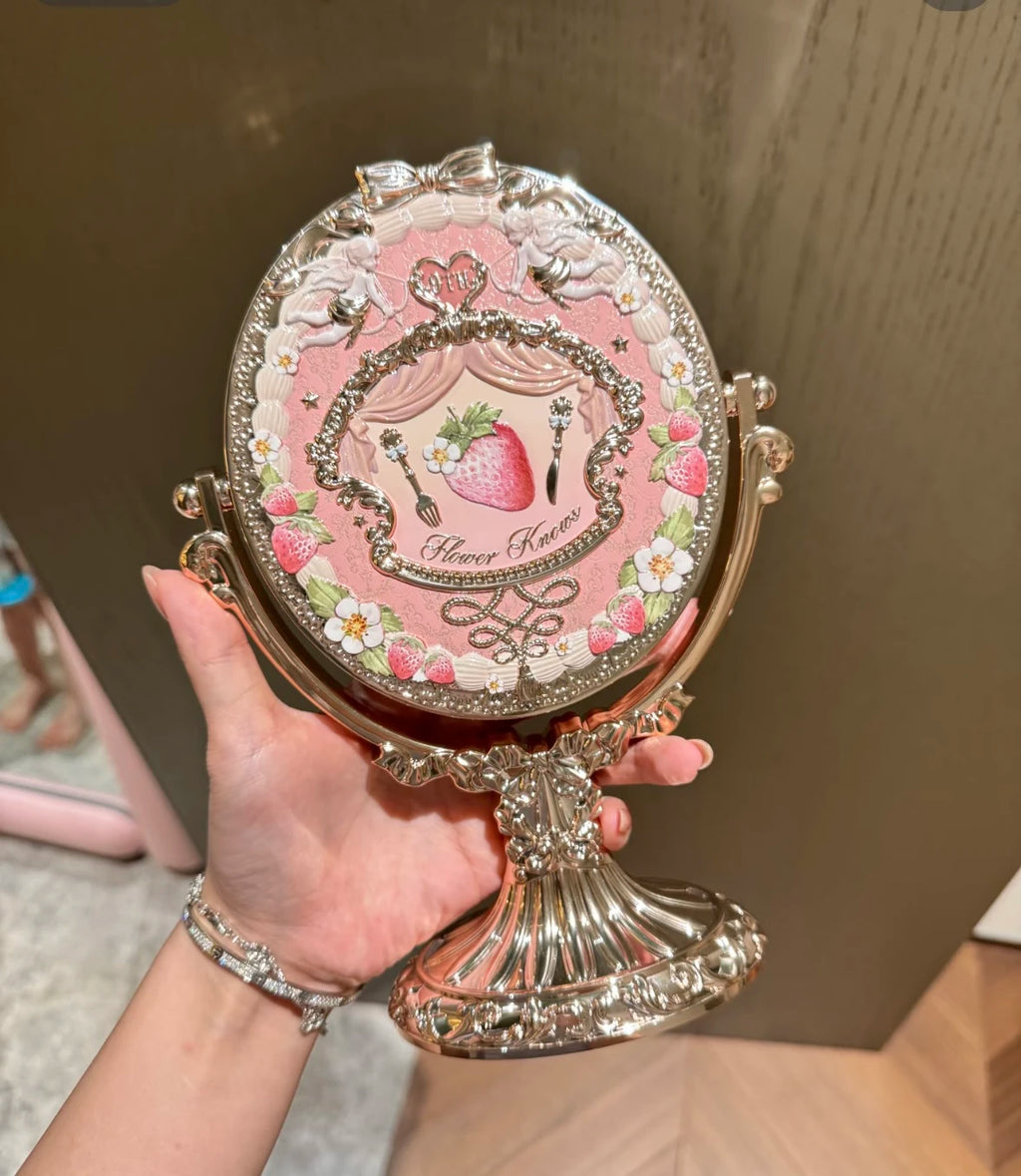 Set Miroir de Bureau Flower Knows 9ème Anniversaire - Peigne Coussin d'Air & Porte-Pinceaux Maquillage
