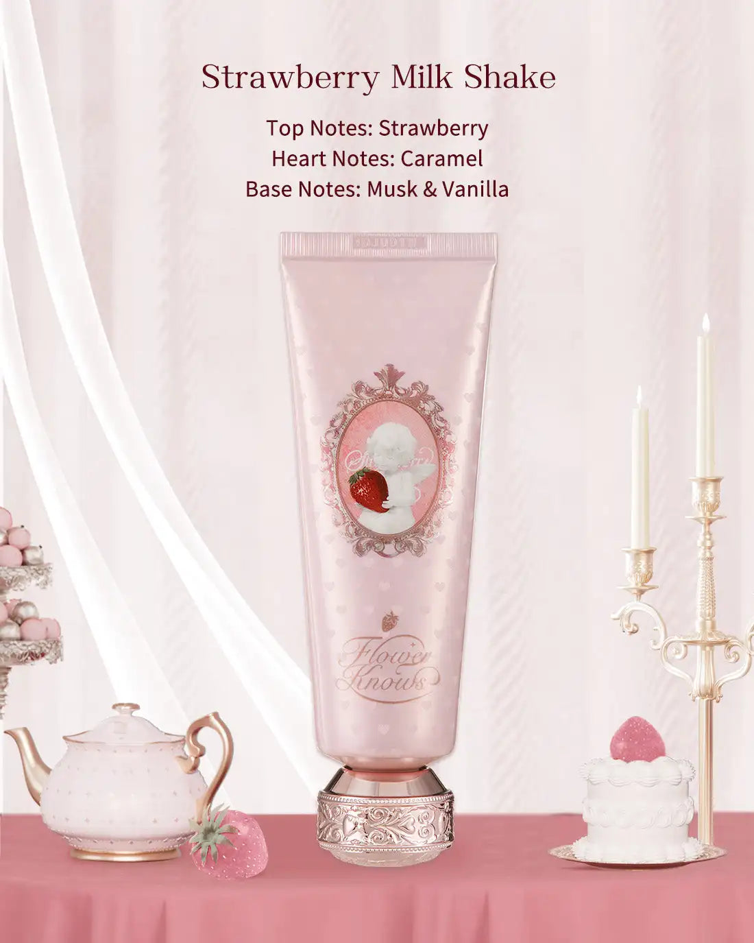Crème Mains Flower Knows Édition Noël - Parfum Fraise Collection Cupidon Hydratante