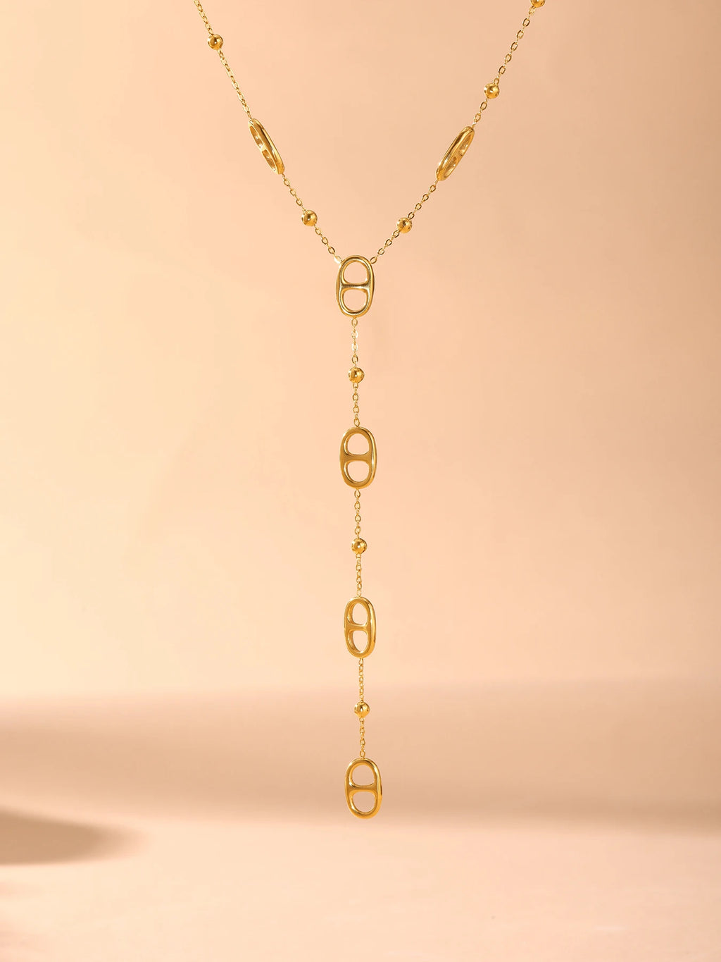 Collier femme en acier inoxydable – Longue chaîne plaquée or PVD