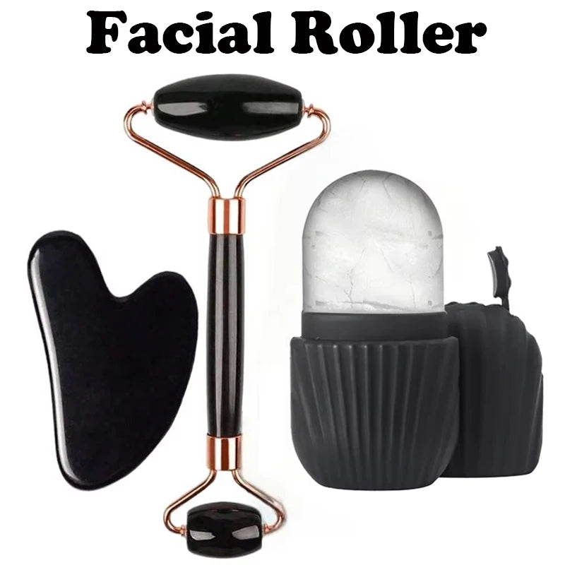 Rouleau de massage visage – Outil Gua Sha lifting et contouring (1/2/3 pièces)