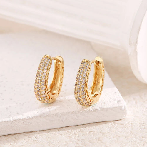 Boucles d’oreilles créoles dorées Huitan