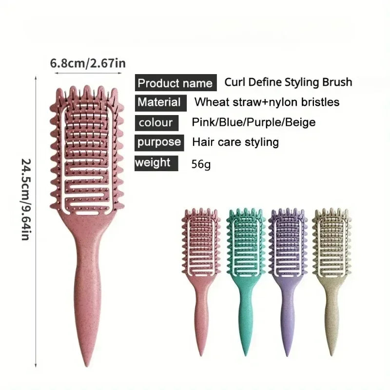 Brosse Démêlante Cheveux Bouclés & Mouillés - Peigne Ajouré Définition Boucles Coiffure Sans Douleur