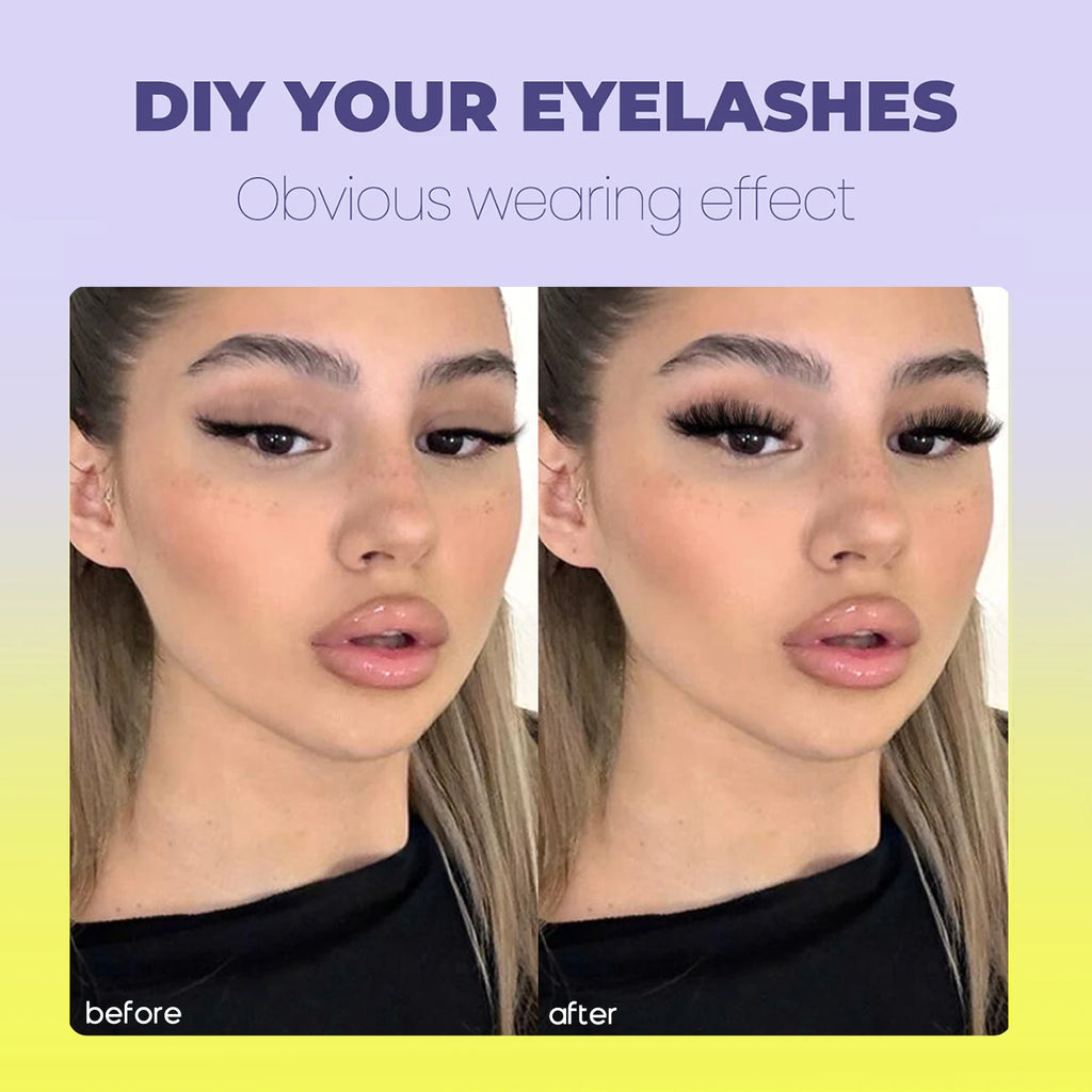 Extensions de Cils en Grappes GROINNEYA – Cils Individuels Volume Vaporeux Effet Naturel