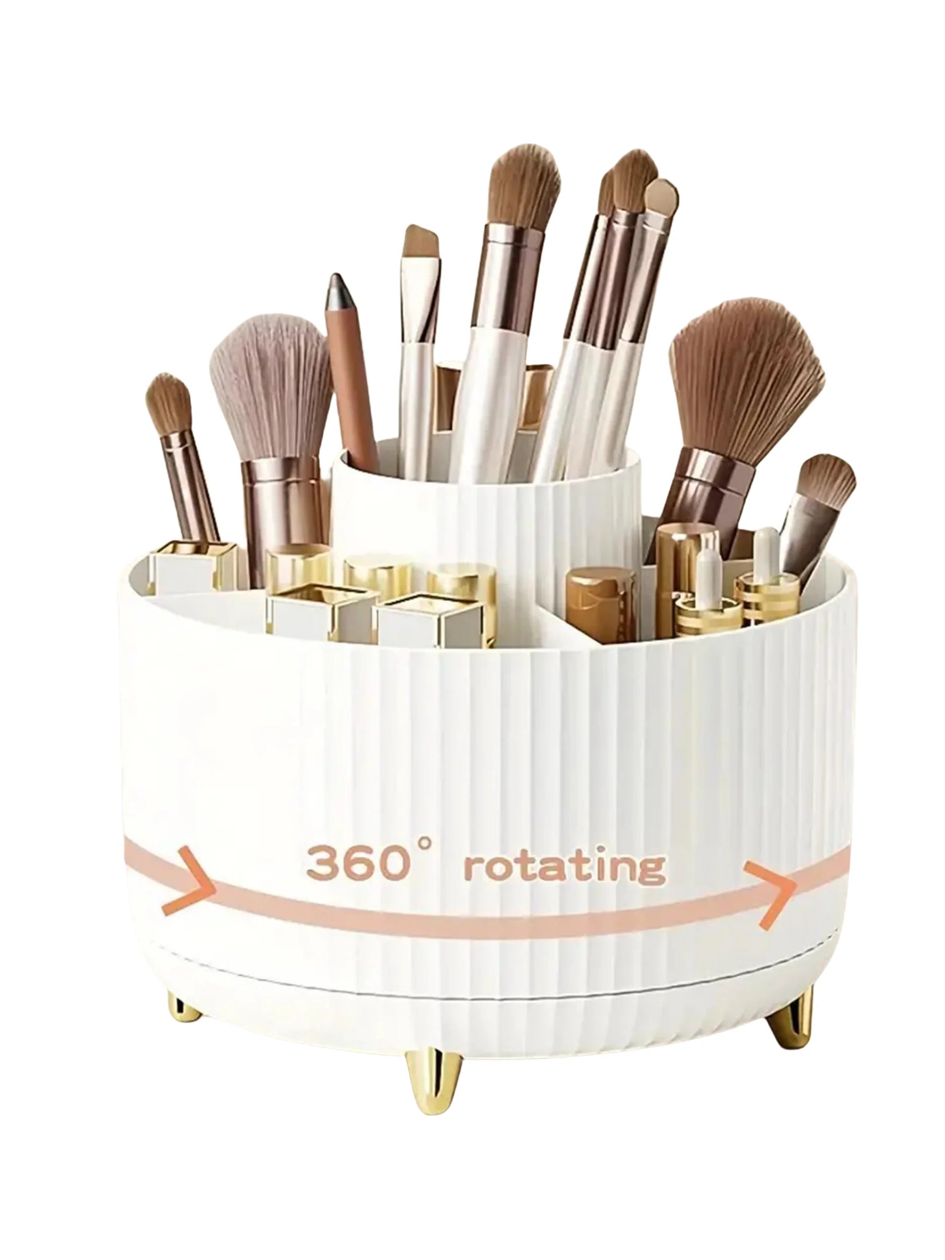 Organisateur de maquillage rotatif 360° – Rangement cosmétique en plastique avec 5 compartiments