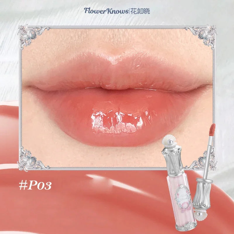 Gloss à Lèvres Flower Knows Nuit d'Été - Effet Miroir Hydratant Longue Durée Non Collant Moonlight GE03