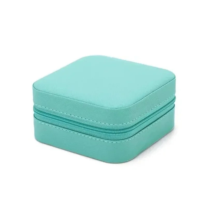 Boîte à bijoux portable en cuir – Mini organisateur de voyage pour colliers, bagues et boucles d’oreilles