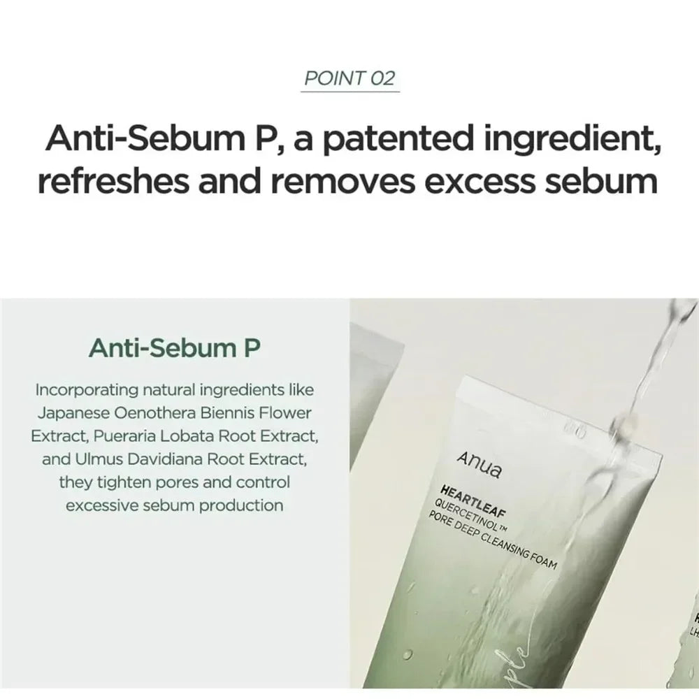 ANUA Heartleaf Quercetin Deep Pore Cleanser – BHA & Hyaluronic Acid Korean Skincare