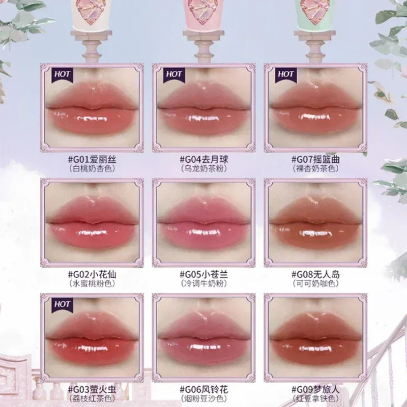 Gloss à Lèvres Flower Knows Nuit d'Été - Effet Miroir Hydratant Longue Durée Non Collant Moonlight GE03