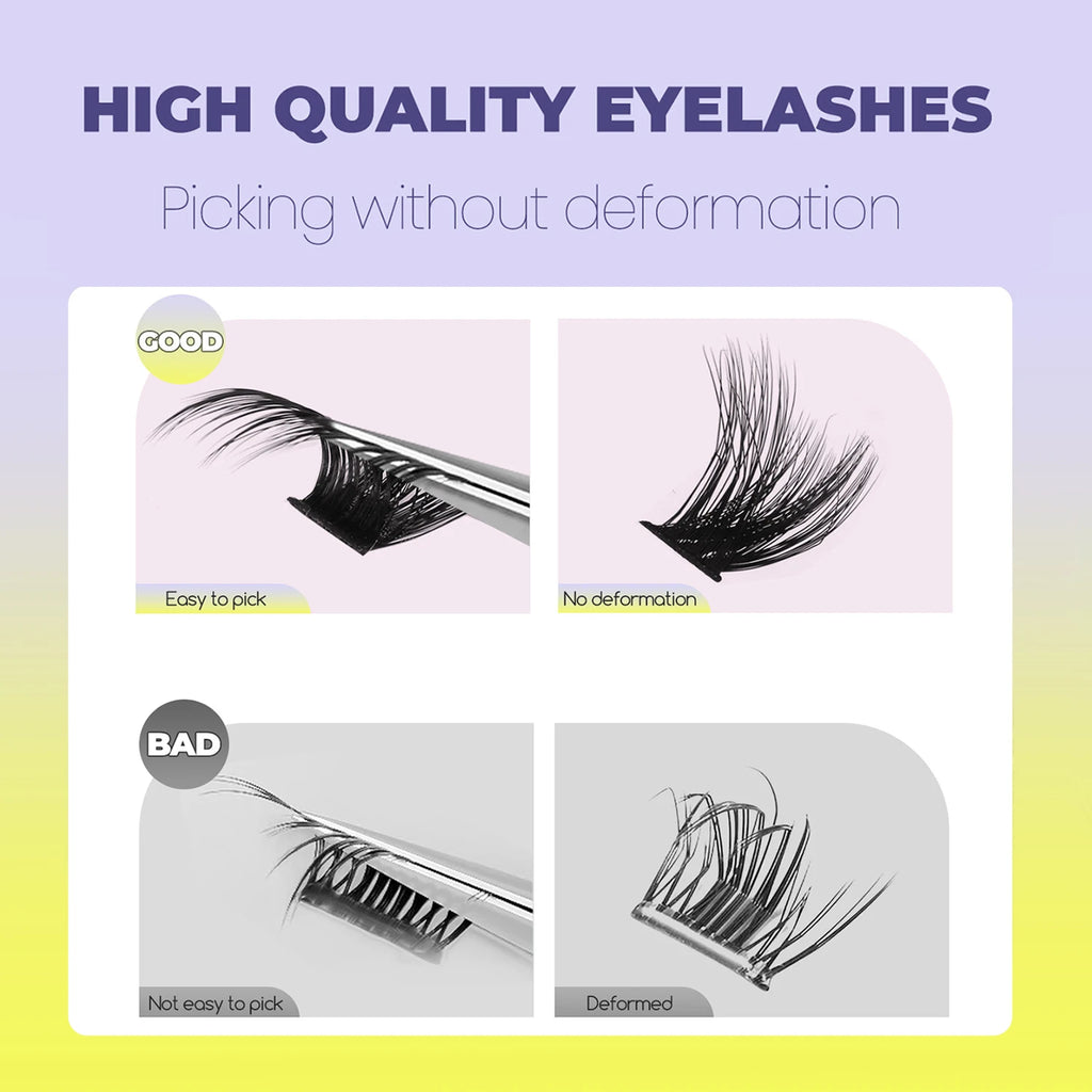 Extensions de Cils en Grappes GROINNEYA – Cils Individuels Volume Vaporeux Effet Naturel