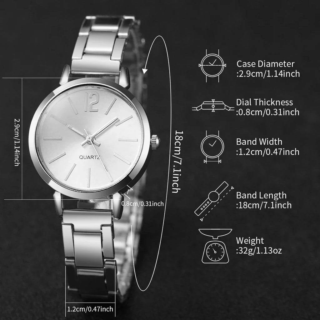 Ensemble montre femme dorée quartz – Montre bracelet en acier + manchette assortie