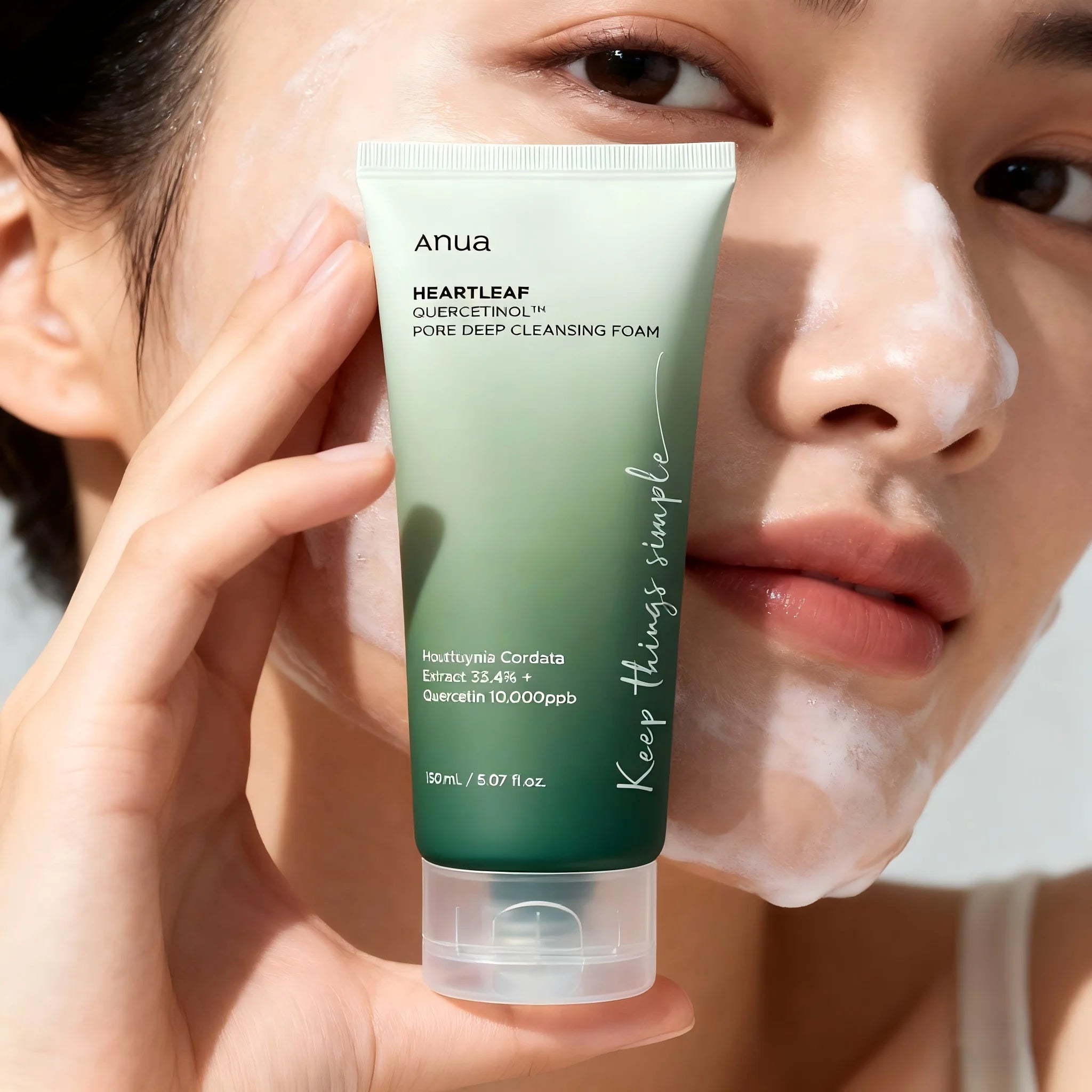 ANUA Heartleaf Quercetin Deep Pore Cleanser – BHA & Hyaluronic Acid Korean Skincare