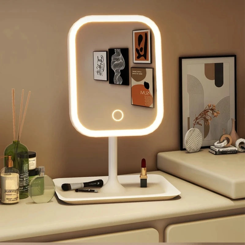 Miroir de maquillage LED tactile – Miroir de vanité à 3 couleurs