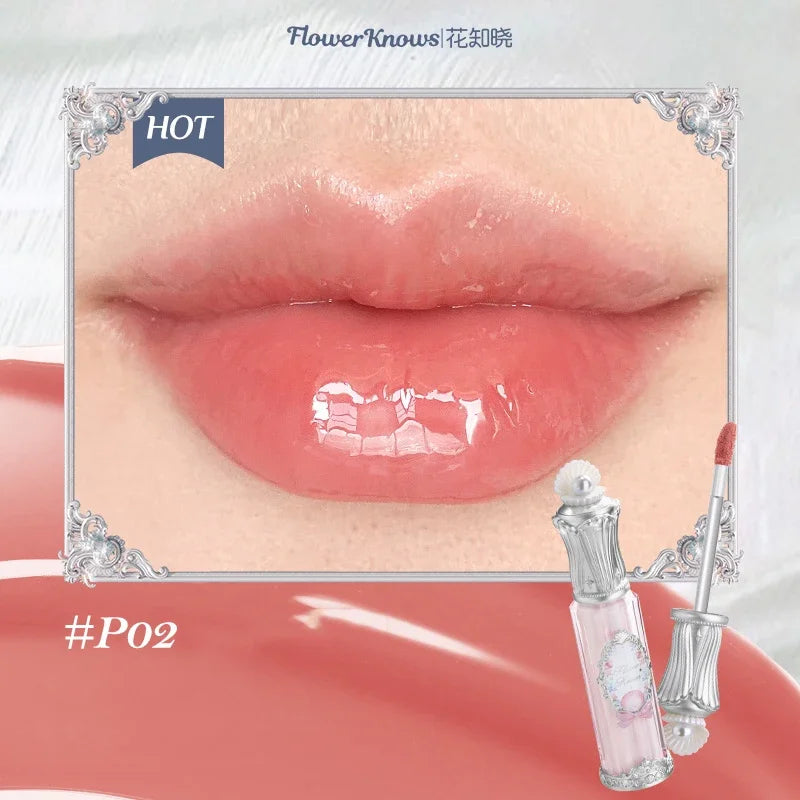 Gloss à Lèvres Flower Knows Nuit d'Été - Effet Miroir Hydratant Longue Durée Non Collant Moonlight GE03