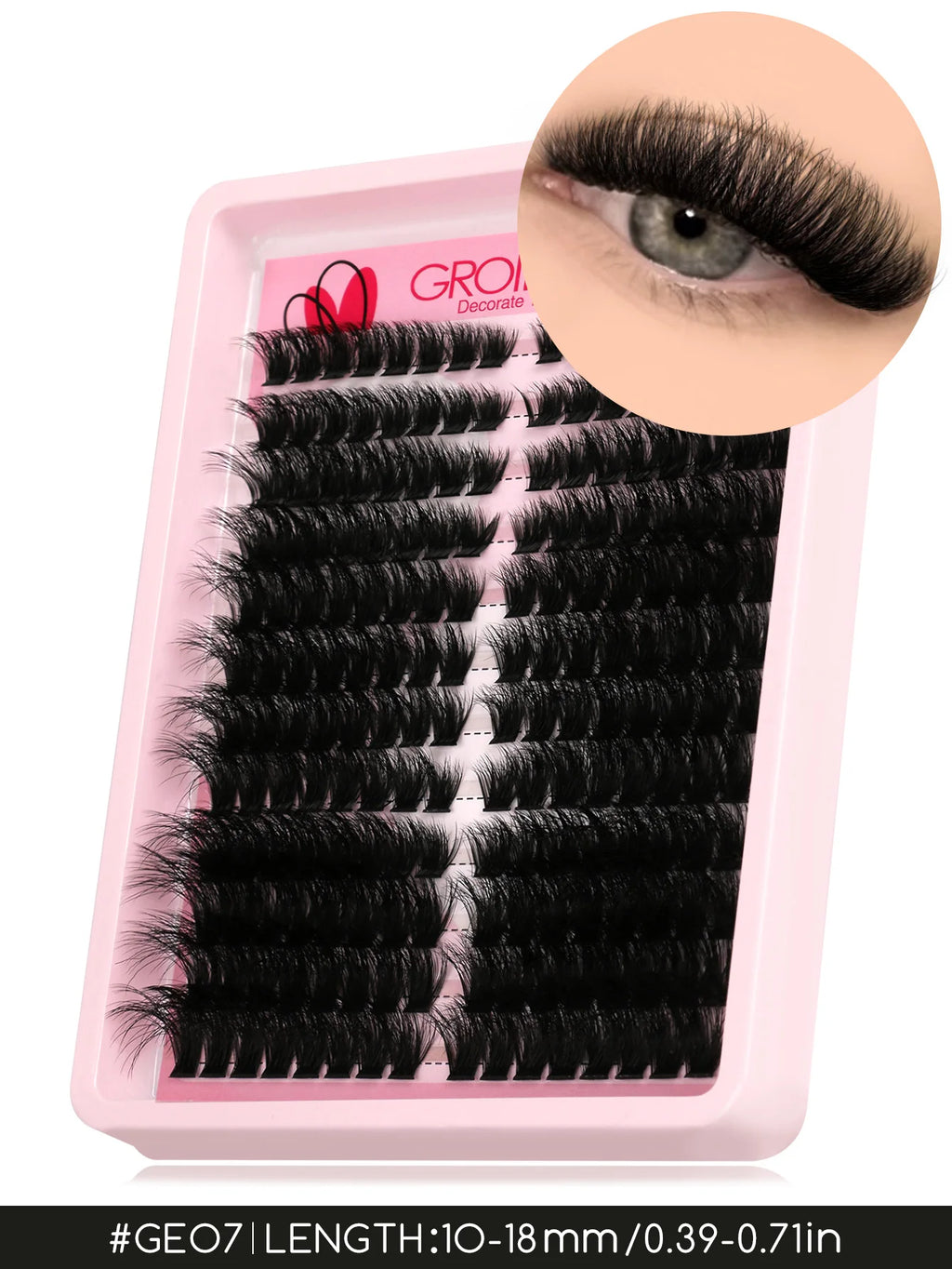 Extensions de Cils en Grappes GROINNEYA – Cils Individuels Volume Vaporeux Effet Naturel