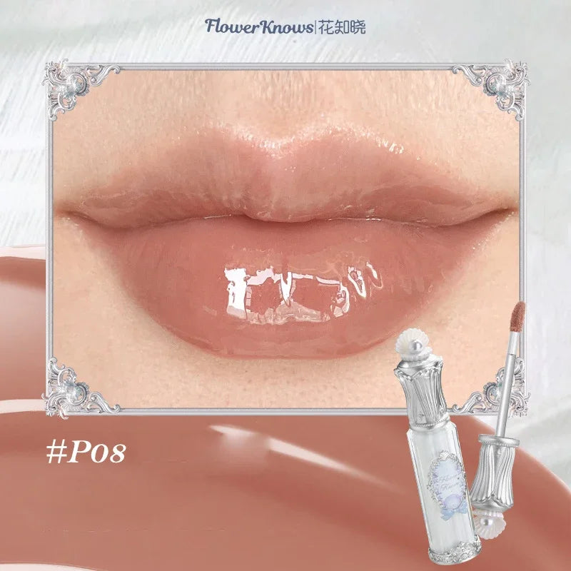 Gloss à Lèvres Flower Knows Nuit d'Été - Effet Miroir Hydratant Longue Durée Non Collant Moonlight GE03