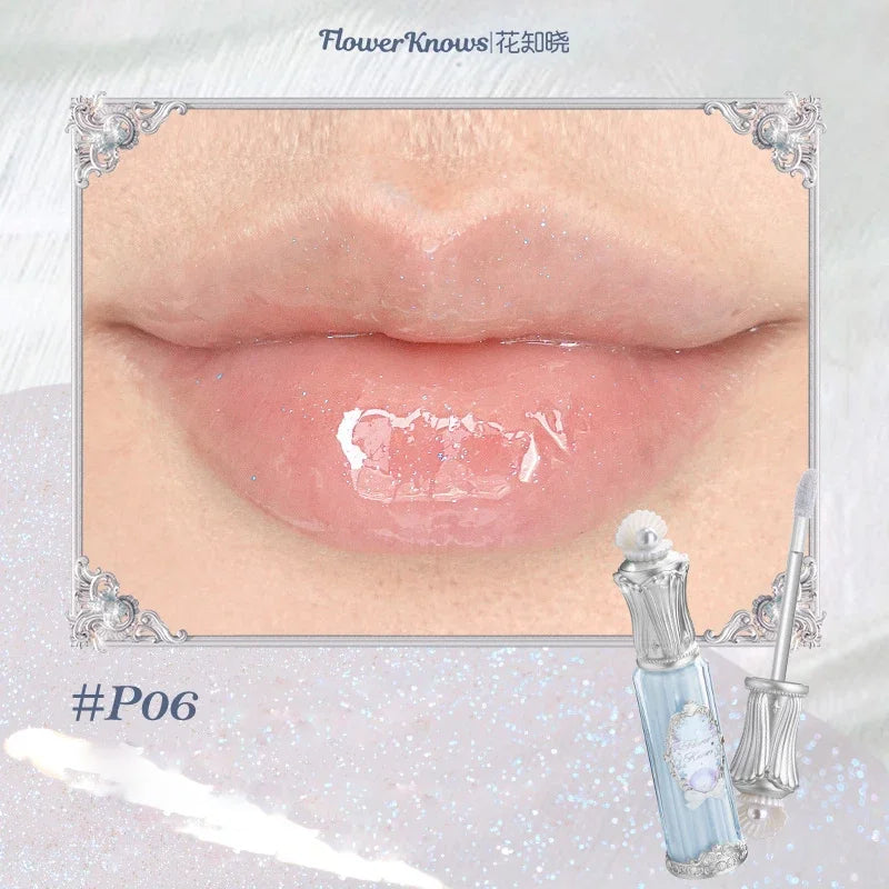 Gloss à Lèvres Flower Knows Nuit d'Été - Effet Miroir Hydratant Longue Durée Non Collant Moonlight GE03